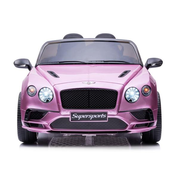 12V Bentley Continental Ride on Car 2 Seater with Parental Remote Control for 3-8 Years (Pink)