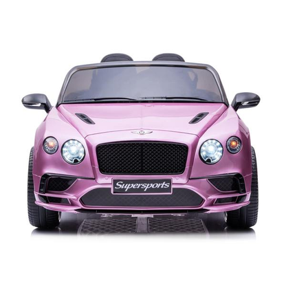 12V Bentley Continental Ride on Car 2 Seater with Parental Remote Control for 3-8 Years (Pink)
