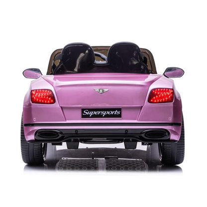 12V Bentley Continental Ride on Car 2 Seater with Parental Remote Control for 3-8 Years (Pink)