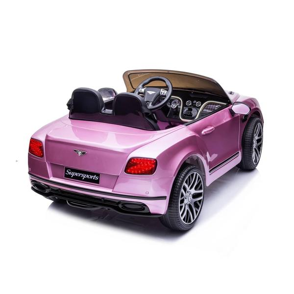 12V Bentley Continental Ride on Car 2 Seater with Parental Remote Control for 3-8 Years (Pink)