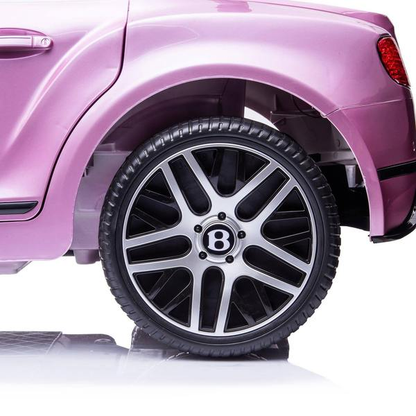 12V Bentley Continental Ride on Car 2 Seater with Parental Remote Control for 3-8 Years (Pink)