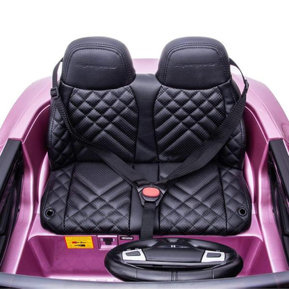 12V Bentley Continental Ride on Car 2 Seater with Parental Remote Control for 3-8 Years (Pink)