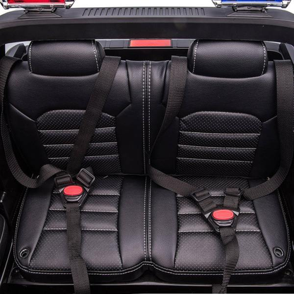 12V Police Truck Ride on 2 Seater with Parental Remote Control for 3-8 Years (Black)