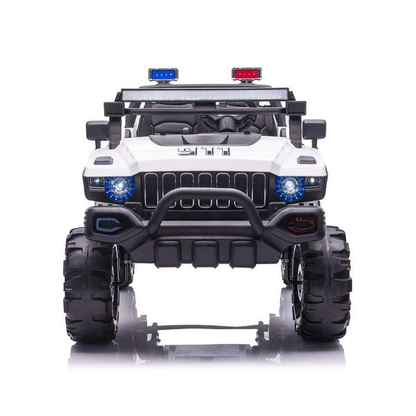 12V Police Truck Ride on 2 Seater with Parental Remote Control for 3-8 Years (Black)
