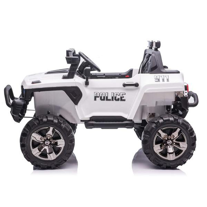 12V Police Truck Ride on 2 Seater with Parental Remote Control for 3-8 Years (Black)