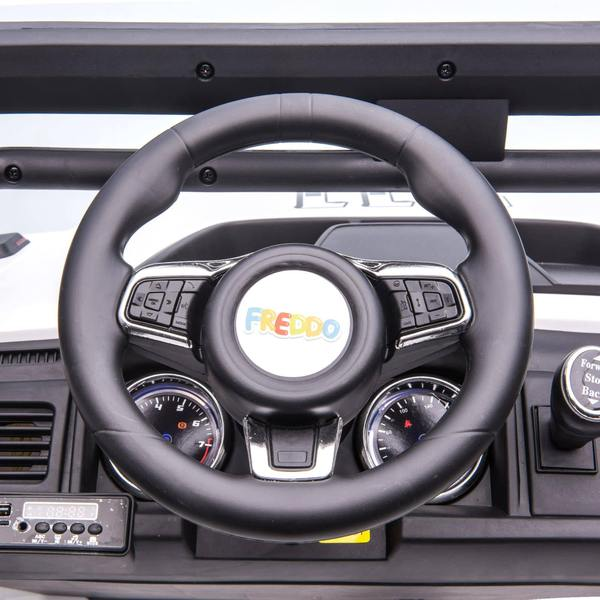 12V Police Truck Ride on 2 Seater with Parental Remote Control for 3-8 Years (Black)