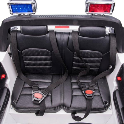 12V Police Truck Ride on 2 Seater with Parental Remote Control for 3-8 Years (Black)