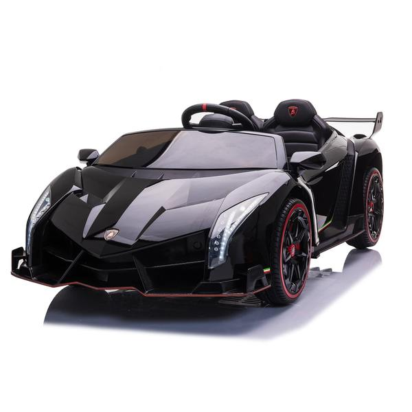 24V 4x4 Lamborghini Veneno 2 Seater Ride on with Parental Remote Control for 3-8 Years (Black)