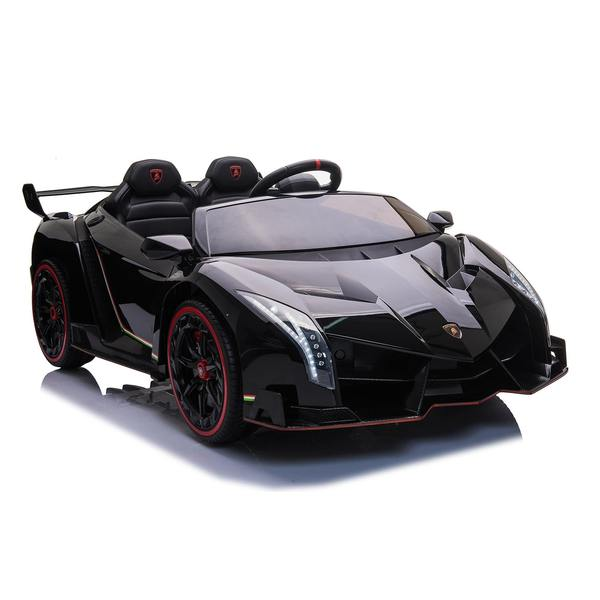 24V 4x4 Lamborghini Veneno 2 Seater Ride on with Parental Remote Control for 3-8 Years (Black)