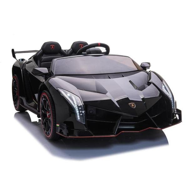 24V 4x4 Lamborghini Veneno 2 Seater Ride on with Parental Remote Control for 3-8 Years (Black)