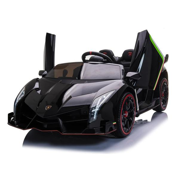 24V 4x4 Lamborghini Veneno 2 Seater Ride on with Parental Remote Control for 3-8 Years (Black)