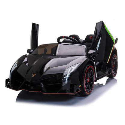 24V 4x4 Lamborghini Veneno 2 Seater Ride on with Parental Remote Control for 3-8 Years (Black)