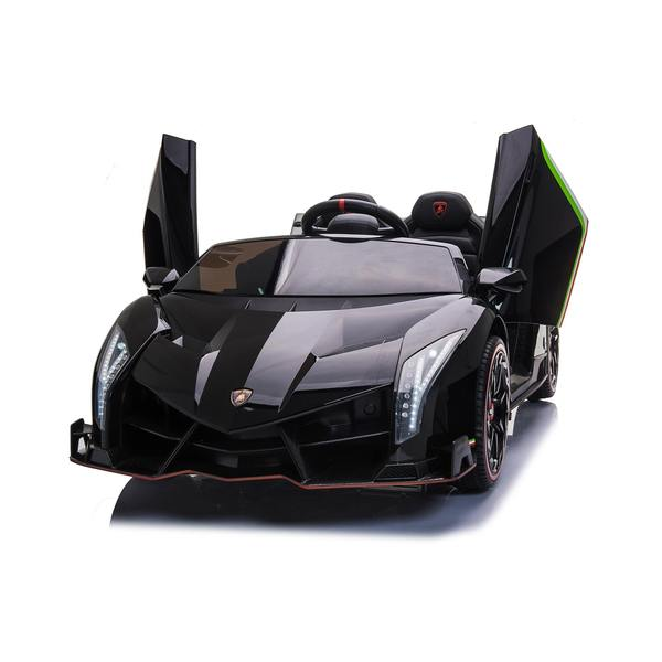 24V 4x4 Lamborghini Veneno 2 Seater Ride on with Parental Remote Control for 3-8 Years (Black)