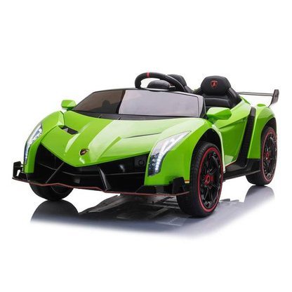 24V 4x4 Lamborghini Veneno 2 Seater Ride on with Parental Remote Control for 3-8 Years (Black)