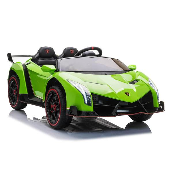 24V 4x4 Lamborghini Veneno 2 Seater Ride on with Parental Remote Control for 3-8 Years (Black)