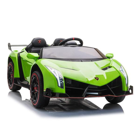 24V 4x4 Lamborghini Veneno 2 Seater Ride on with Parental Remote Control for 3-8 Years (Black)