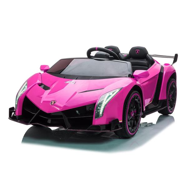 24V 4x4 Lamborghini Veneno 2 Seater Ride on with Parental Remote Control for 3-8 Years (Black)