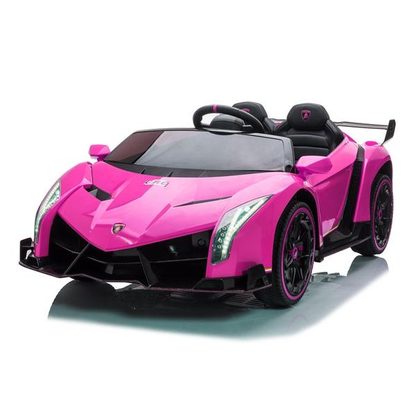 24V 4x4 Lamborghini Veneno 2 Seater Ride on with Parental Remote Control for 3-8 Years (Black)