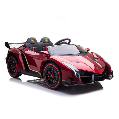 24V 4x4 Lamborghini Veneno 2 Seater Ride on with Parental Remote Control for 3-8 Years (Black)