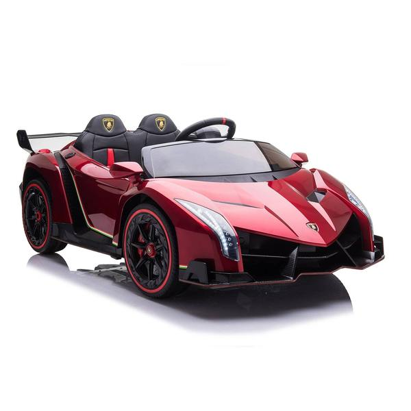 24V 4x4 Lamborghini Veneno 2 Seater Ride on with Parental Remote Control for 3-8 Years (Black)