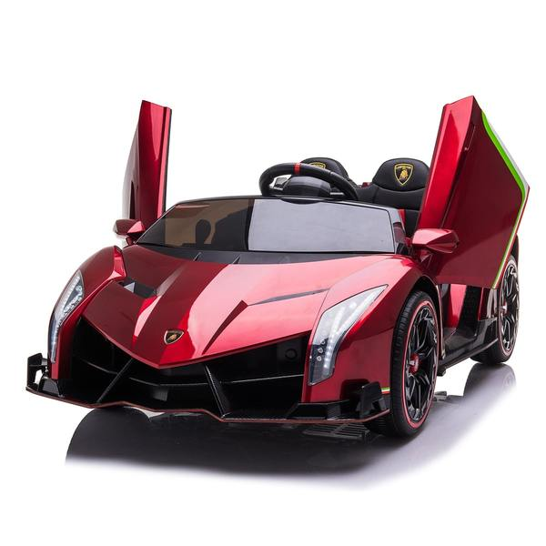 24V 4x4 Lamborghini Veneno 2 Seater Ride on with Parental Remote Control for 3-8 Years (Black)