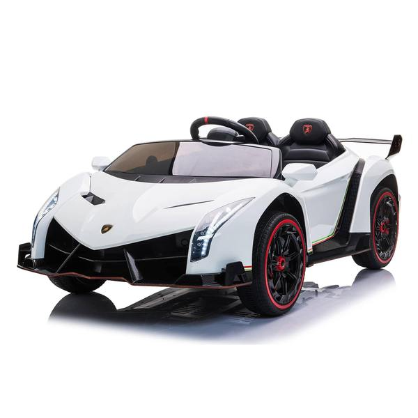 24V 4x4 Lamborghini Veneno 2 Seater Ride on with Parental Remote Control for 3-8 Years (Black)