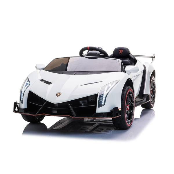 24V 4x4 Lamborghini Veneno 2 Seater Ride on with Parental Remote Control for 3-8 Years (Black)