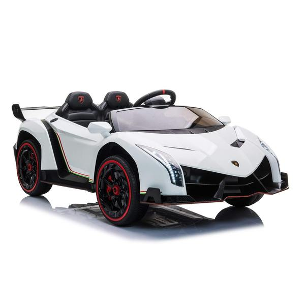 24V 4x4 Lamborghini Veneno 2 Seater Ride on with Parental Remote Control for 3-8 Years (Black)