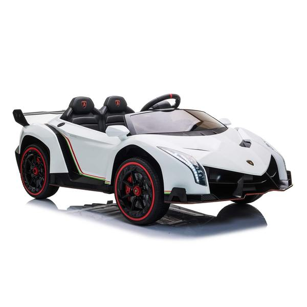 24V 4x4 Lamborghini Veneno 2 Seater Ride on with Parental Remote Control for 3-8 Years (Black)