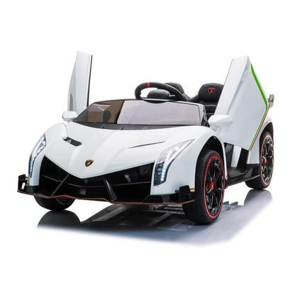 24V 4x4 Lamborghini Veneno 2 Seater Ride on with Parental Remote Control for 3-8 Years (Black)