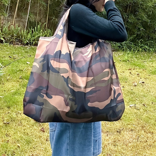 All Over Camouflage Pattern Shoulder Bag, Lightweight Shopper Bag, Versatile Storage Bag