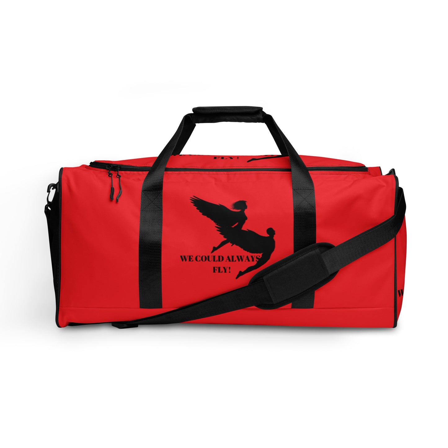 THE RED "WE COULD ALWAYS FLY!" DUFFLE BAG by SobG Designs