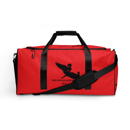 THE RED "WE COULD ALWAYS FLY!" DUFFLE BAG by SobG Designs