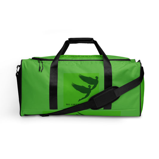 THE GREEN "WE COULD ALWAYS FLY!" DUFFLE BAG by SobG Designs