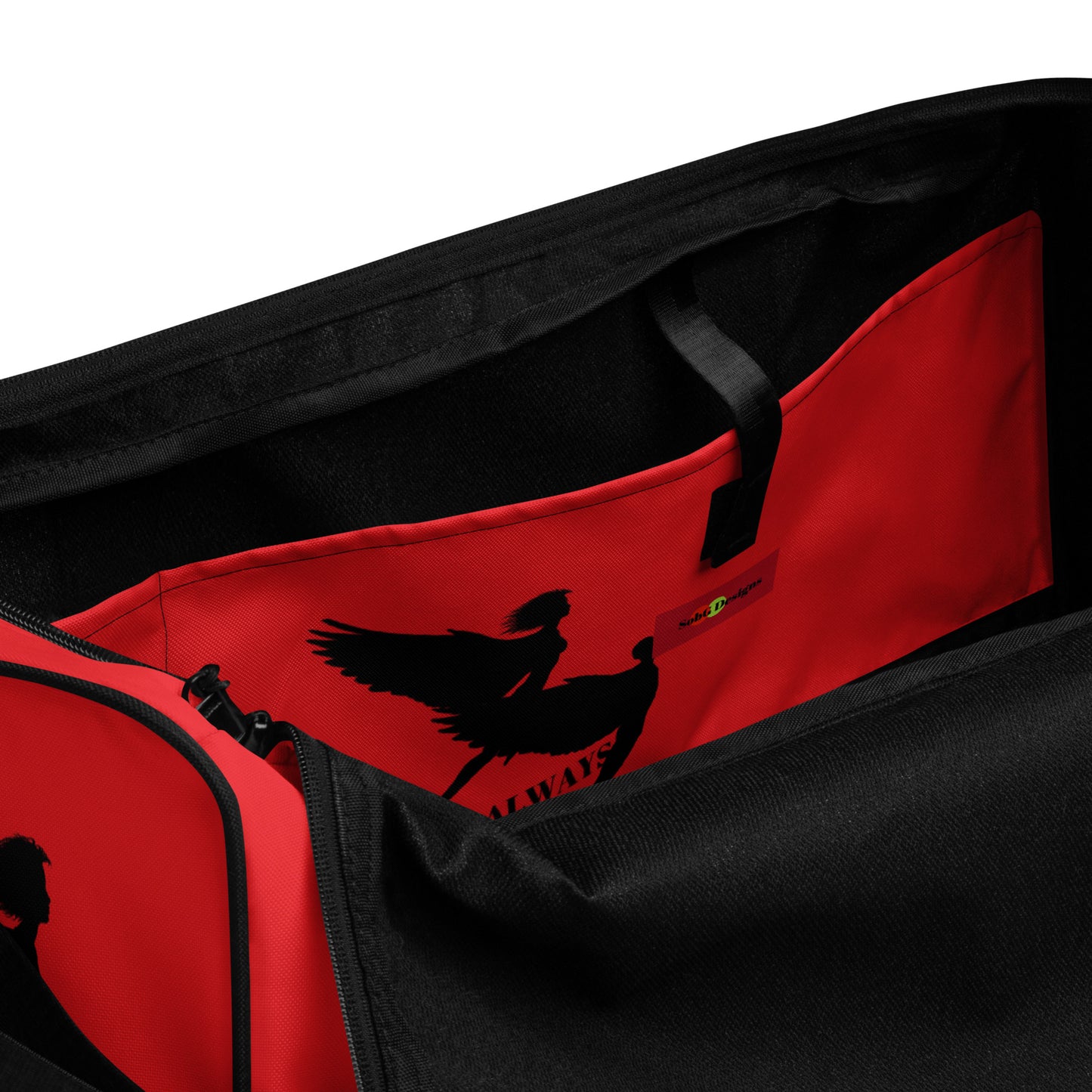 THE RED "WE COULD ALWAYS FLY!" DUFFLE BAG by SobG Designs