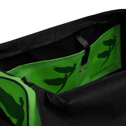 THE GREEN "WE COULD ALWAYS FLY!" DUFFLE BAG by SobG Designs