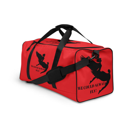 THE RED "WE COULD ALWAYS FLY!" DUFFLE BAG by SobG Designs