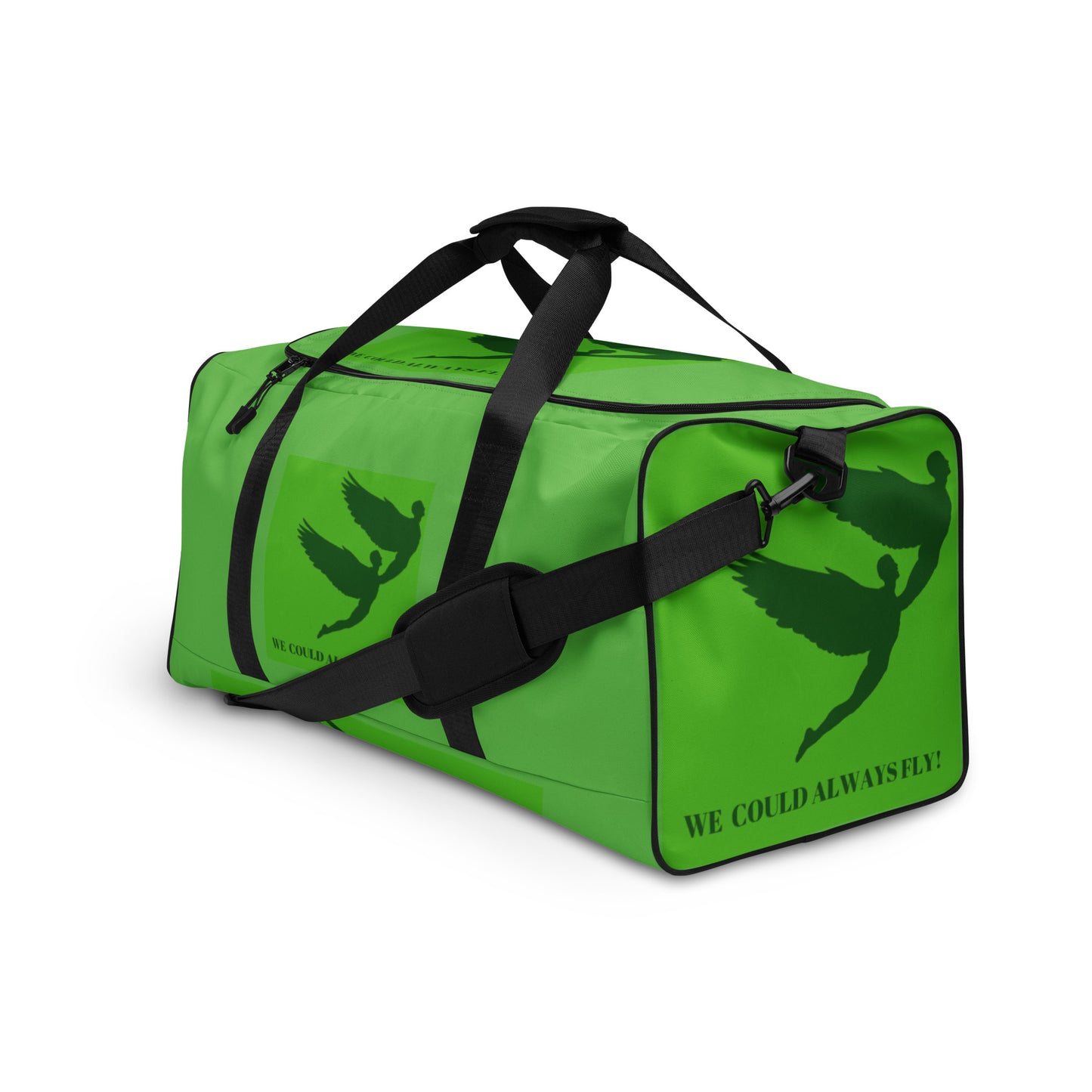 THE GREEN "WE COULD ALWAYS FLY!" DUFFLE BAG by SobG Designs