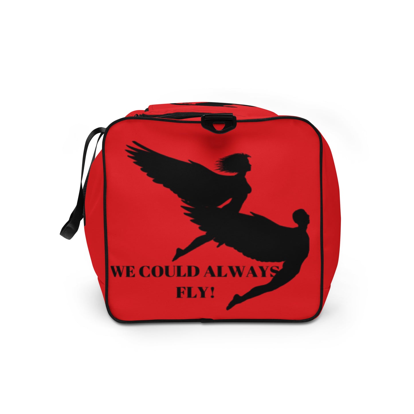 THE RED "WE COULD ALWAYS FLY!" DUFFLE BAG by SobG Designs