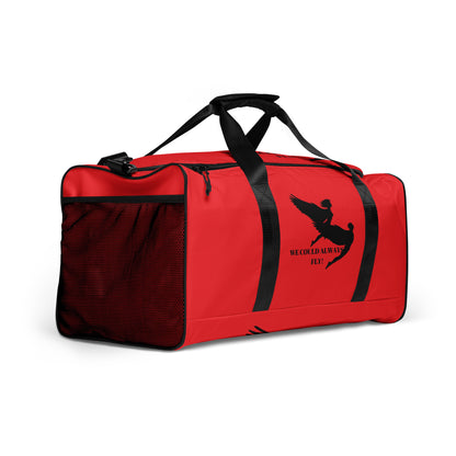 THE RED "WE COULD ALWAYS FLY!" DUFFLE BAG by SobG Designs