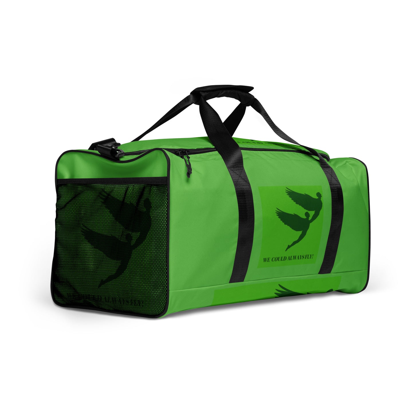 THE GREEN "WE COULD ALWAYS FLY!" DUFFLE BAG by SobG Designs