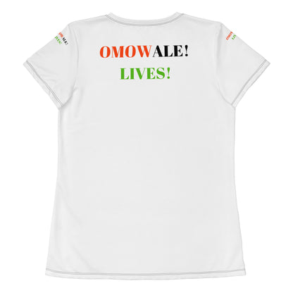 OMOWALE! LIVES! All-Over Print Women's Athletic T-Shirt by SobG Designs