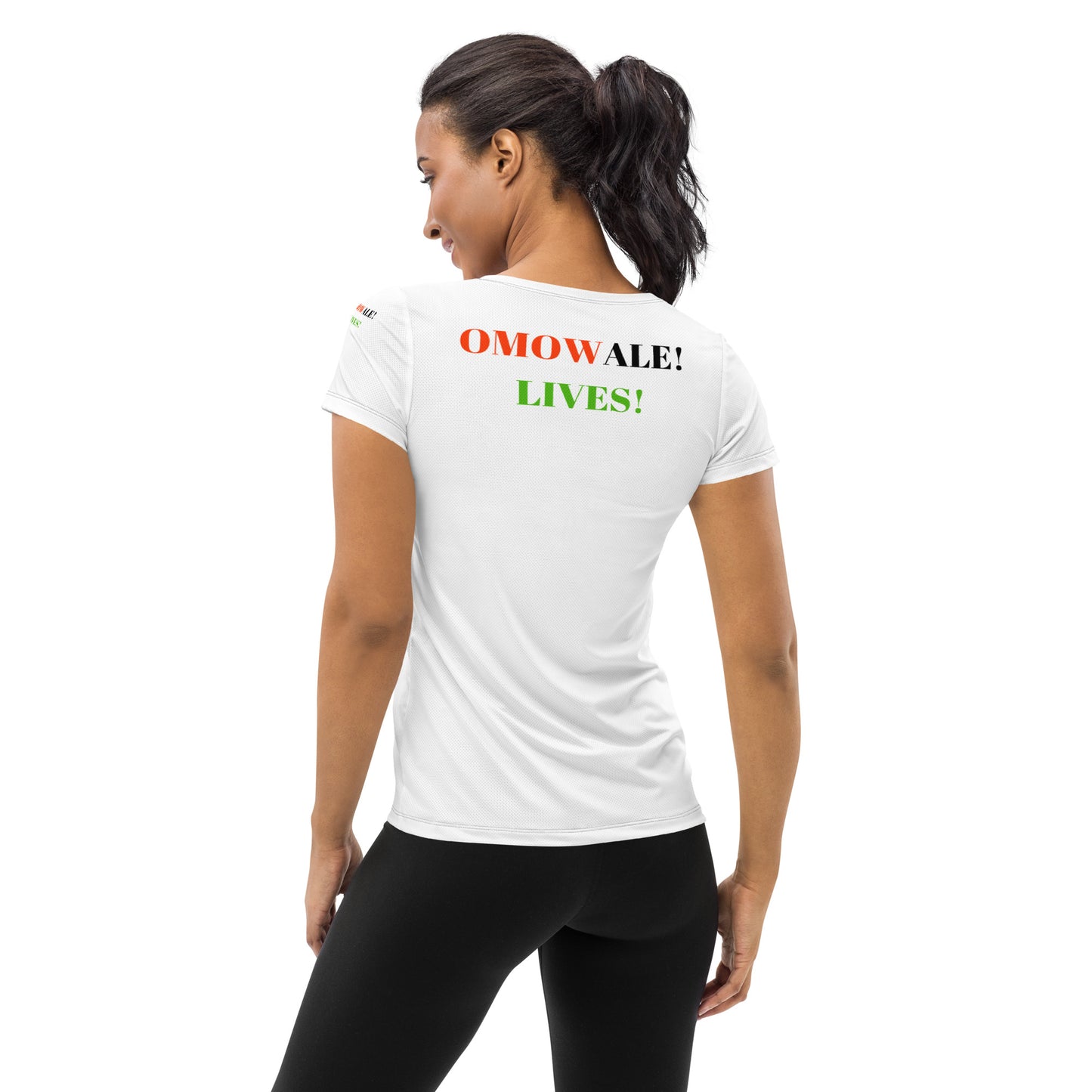 OMOWALE! LIVES! All-Over Print Women's Athletic T-Shirt by SobG Designs
