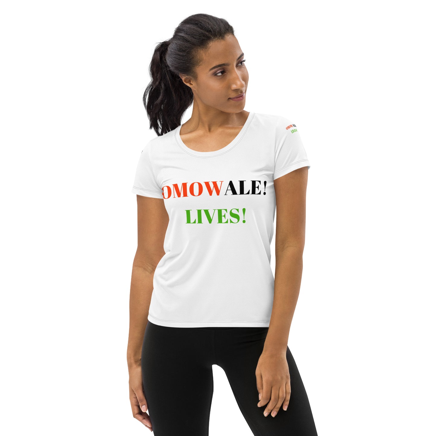 OMOWALE! LIVES! All-Over Print Women's Athletic T-Shirt by SobG Designs