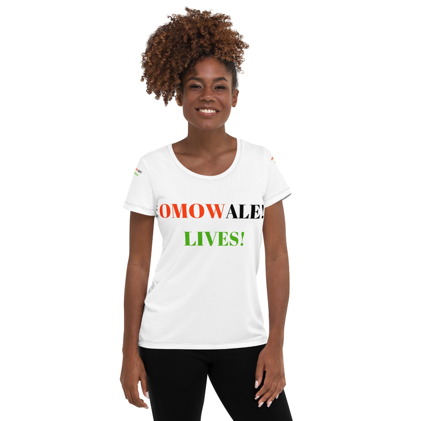 OMOWALE! LIVES! All-Over Print Women's Athletic T-Shirt by SobG Designs