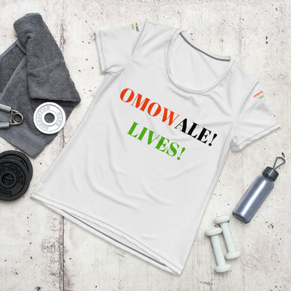 OMOWALE! LIVES! All-Over Print Women's Athletic T-Shirt by SobG Designs