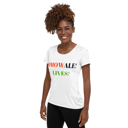 OMOWALE! LIVES! All-Over Print Women's Athletic T-Shirt by SobG Designs