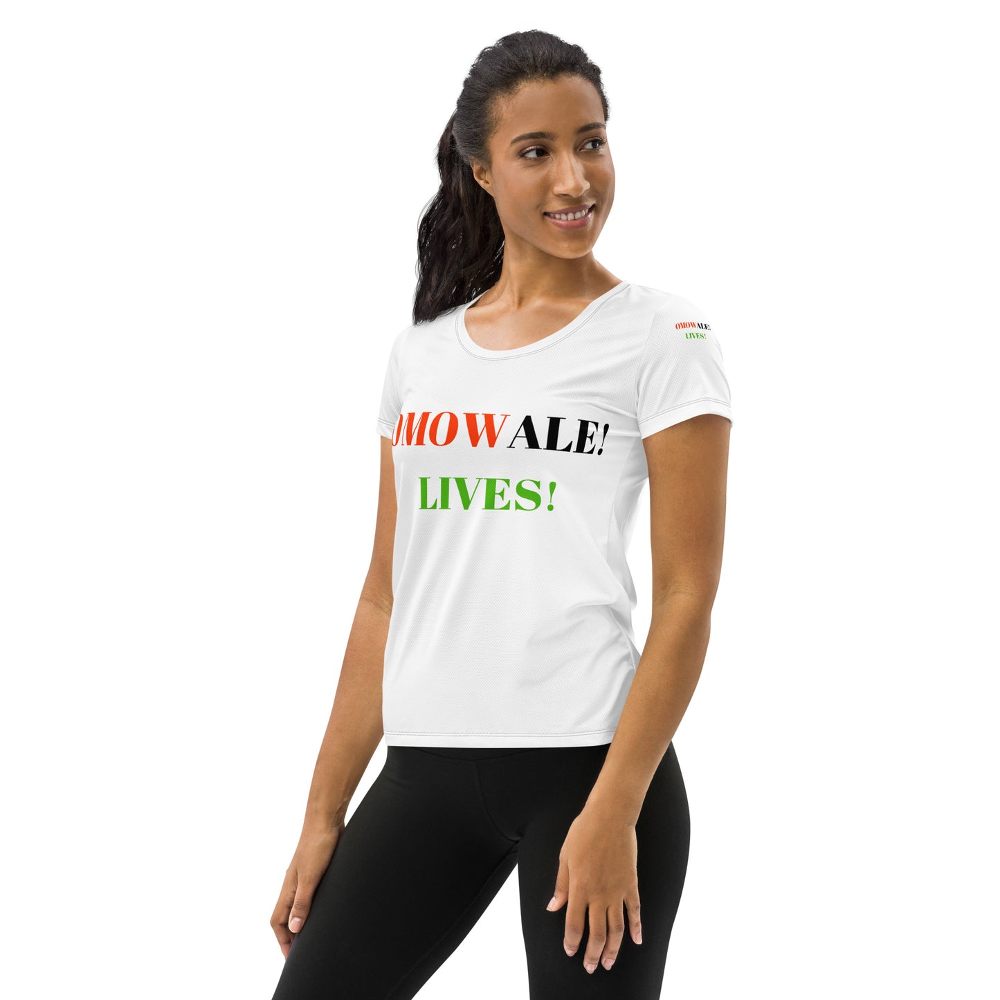 OMOWALE! LIVES! All-Over Print Women's Athletic T-Shirt by SobG Designs