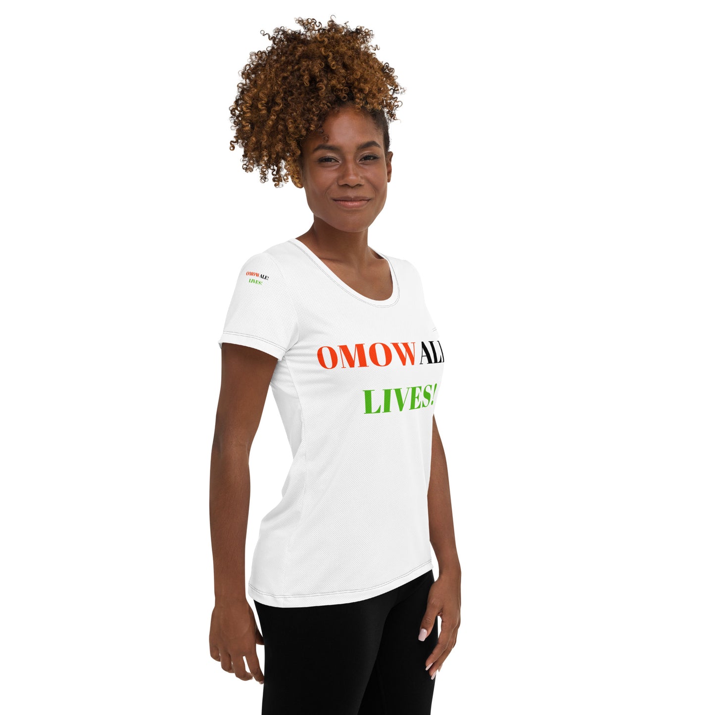 OMOWALE! LIVES! All-Over Print Women's Athletic T-Shirt by SobG Designs