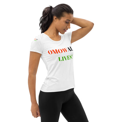 OMOWALE! LIVES! All-Over Print Women's Athletic T-Shirt by SobG Designs